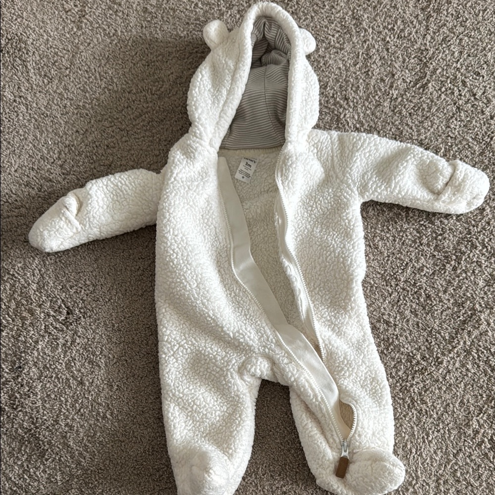 Carter's Cream Sherpa Footie Snowsuit